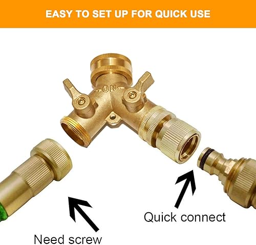 Miniatura 5 de AINEED Manguera de jardín de conexión rápida, manguera de rosca de latón macizo de 34 pulgadas, conectores rápidos, manguera de agua sin fugas,