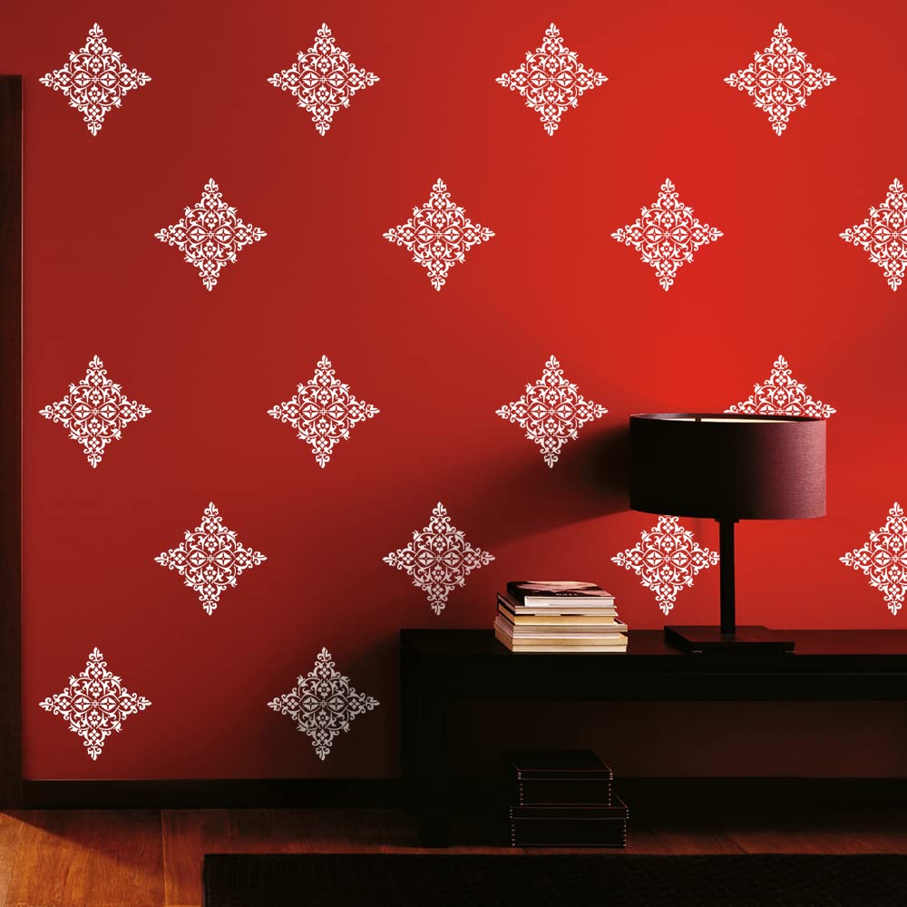 Glossy PVC ASR-E175 Damask Wall Stencils