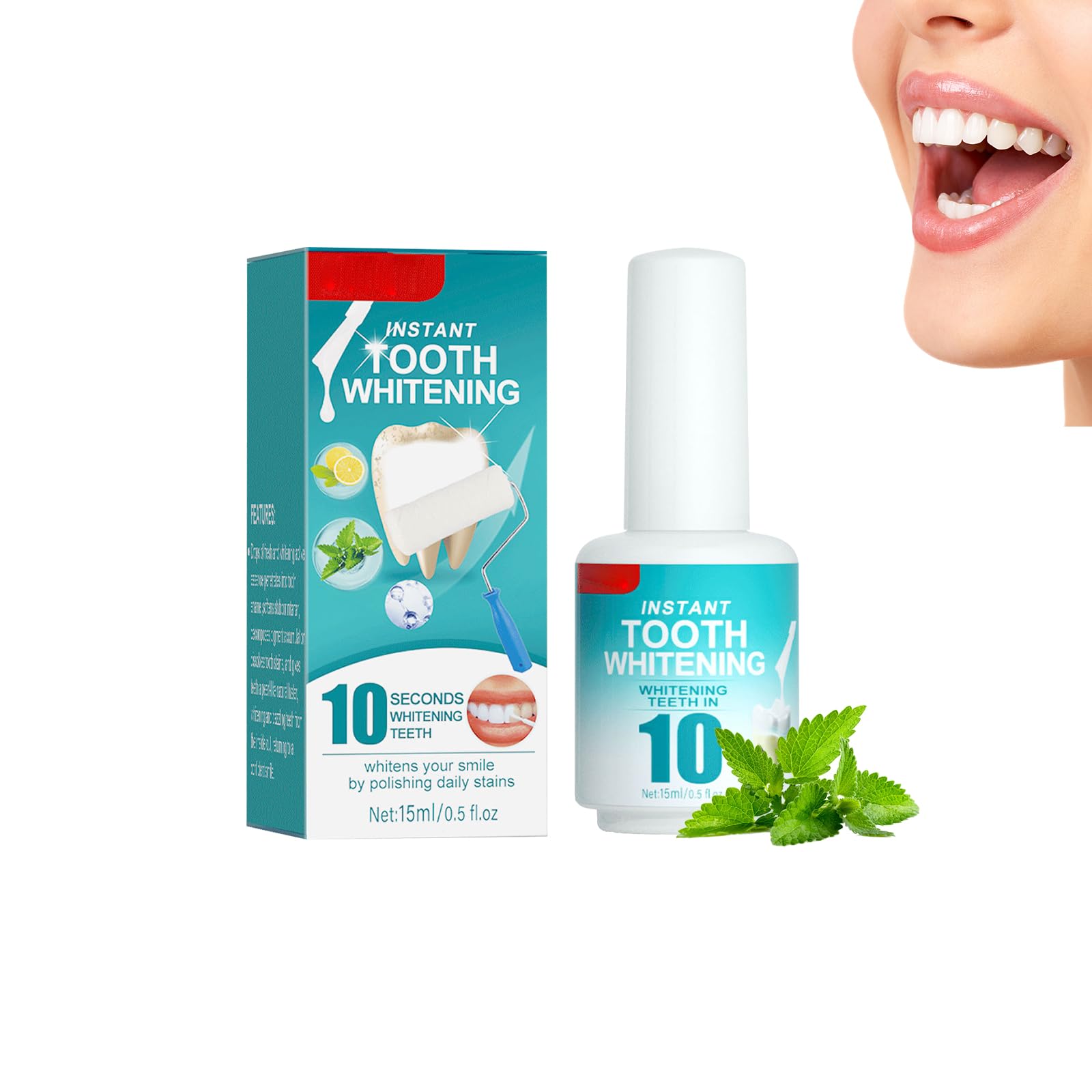 Vernice Sbiancante per Denti,Gel Sbiancante per Denti, Vernice per denti,Vernice Sbiancante Istantanea per Denti,Bianco Stretto per Denti Sensibili,Smalto per Denti Bianco Teso per Rimuovere Macchie