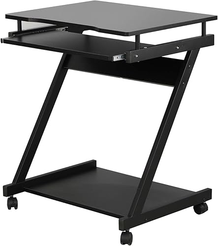 Miniatura 8 de soges Carrito de computadora portátil portátil de pie bandeja de teclado suave estación de trabajo para el hogar y la oficina