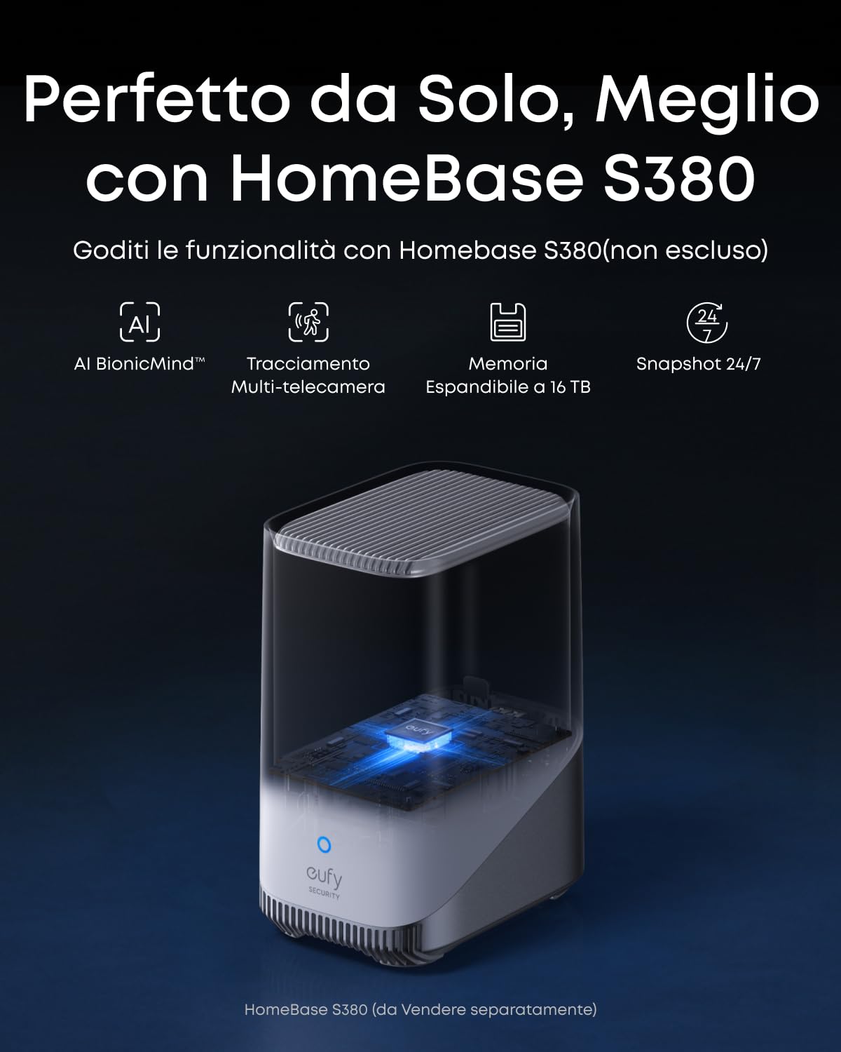eufy Security eufyCam S4 2-Cam Kit, Telecamera Esterna Wireless Bullet-PTZ a 3 Obiettivi, 4K UHD, Panoramica 360° Pan & Tilt, Zoom Ibrido 8×, Visione Notturna a Colori, Memoria Espandibile