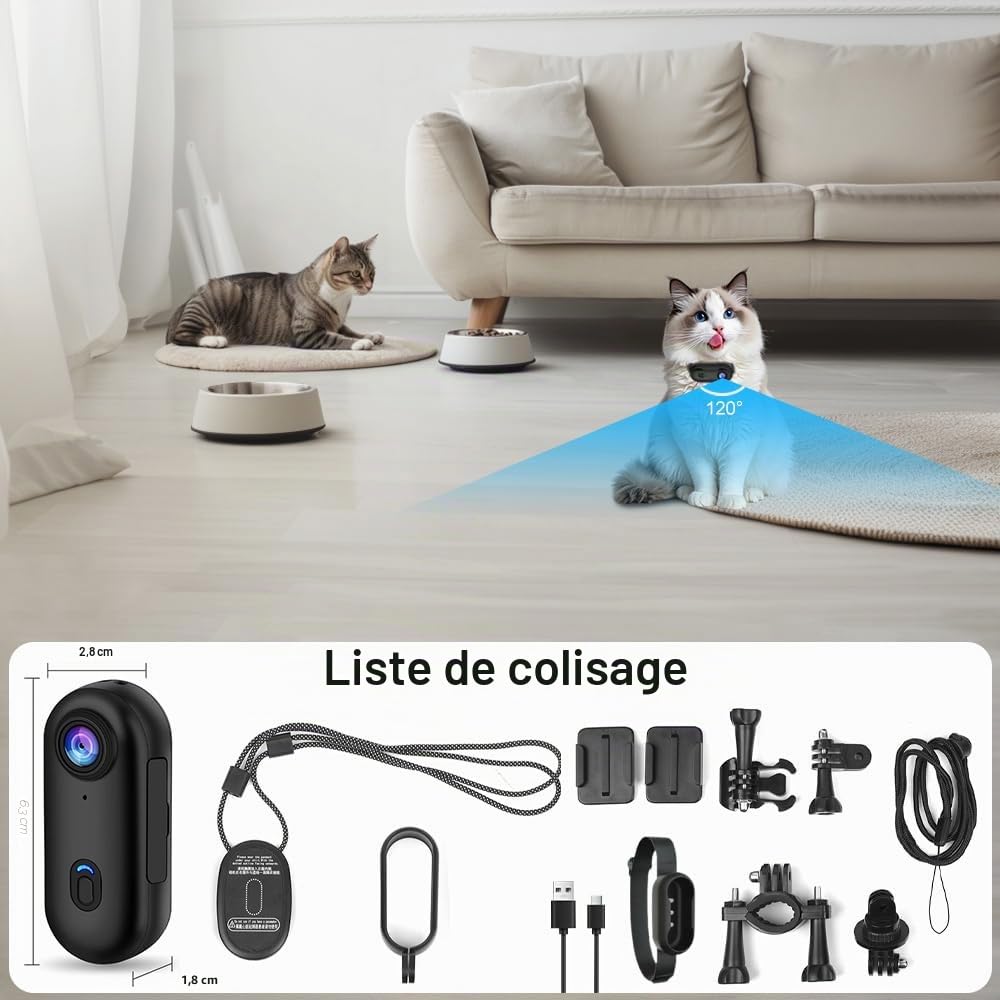 OBEST Caméra Action 4K Étanche WiFi,Caméra Vlog Objectif Grand Angle de 120°,Camera Casque Moto Magnétique IP68 Étanche à 30M,Batterie de 800 mAh Convient pour Vélo,Ski,Plongée,Vlog,Chat,Chien