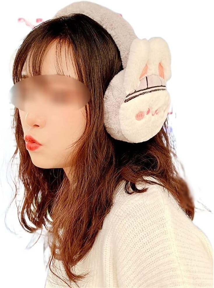 Adjustable Bunny Earmuffs Girls Winter Ears Warm Plush