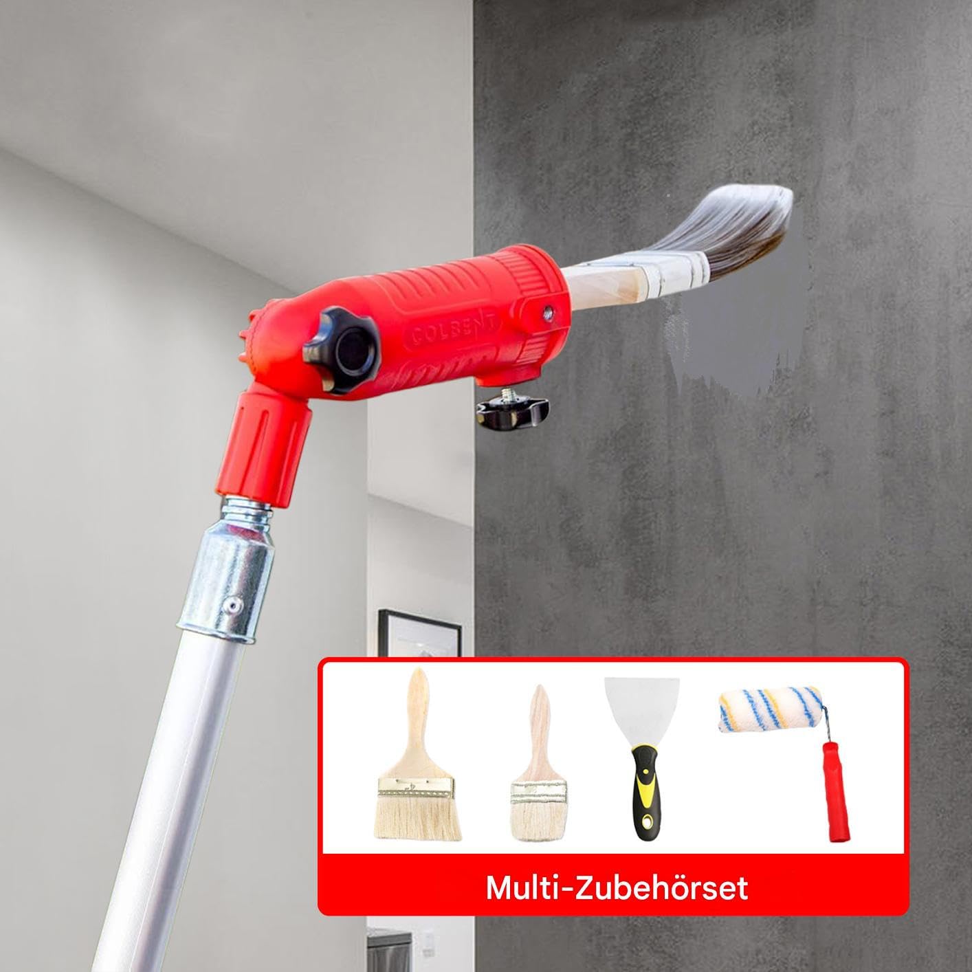 Malrollerset | Multifunktionale Malerrolle Mit Teleskopstange Und Pinsel | Renovierungsset Für Hausprojekte Dekorationen Decks Retuschen Schränke Decken Wände