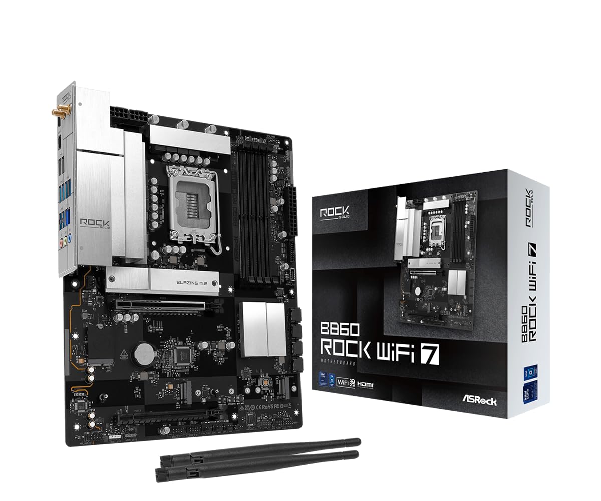 Amazon.com: ASRock B860 Rock WiFi 7 ATX Motherboard, Supports