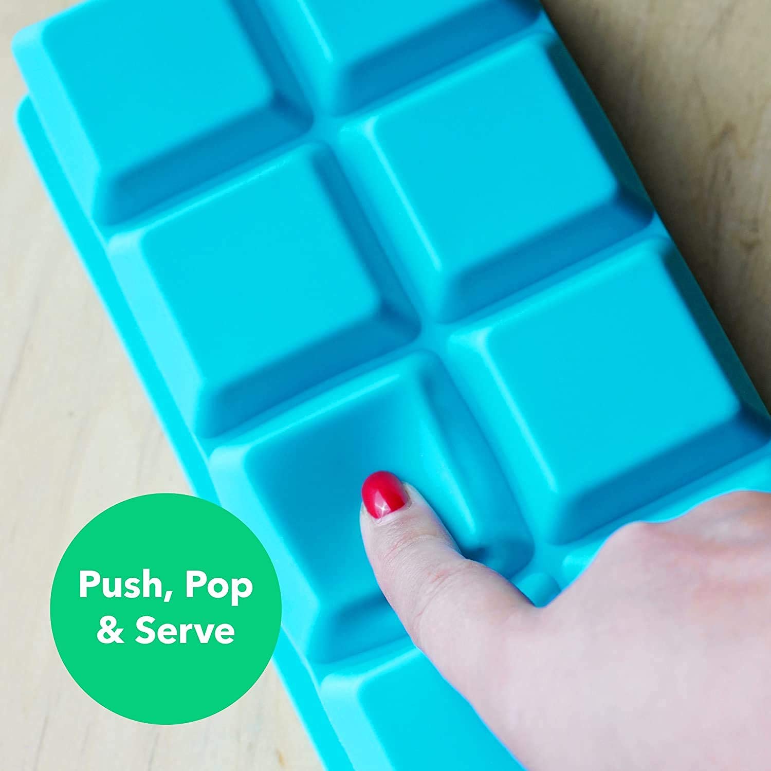 Zeinwap Stackable Large Ice Cube Trays - Pack of 1 Silicone Trays - 8 Cubes per Tray - Ideal for Cocktails, Frozen Treats, Soups, Sauces,and Baby Food - BPA Free with Frost Resistant Lids Multicolor 3