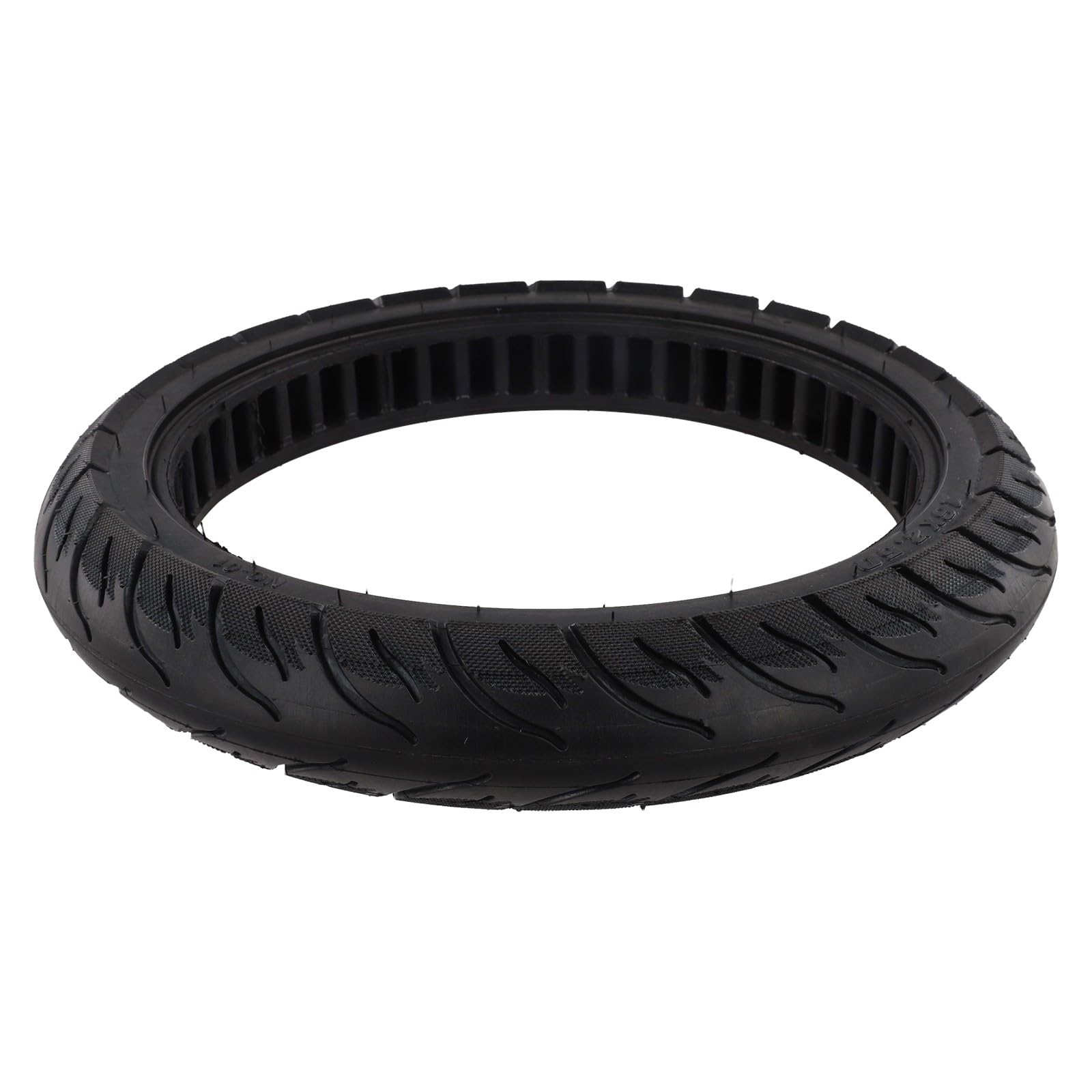 Neumáticos macizos de 16 x 2,50 pulgadas para coche eléctrico, neumáticos de goma maciza a prueba de pinchazos con perfil fuerte, resistente al desgaste y duradero, color negro