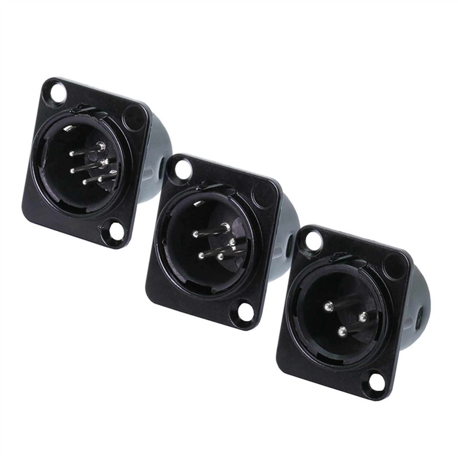 3/4/5 Pin XLR męski wtyk do montażu panelowego XLR podwozie mikrofon MIC kabel terminal XLR złącze kabla 10 szt. (kolor: C1037)