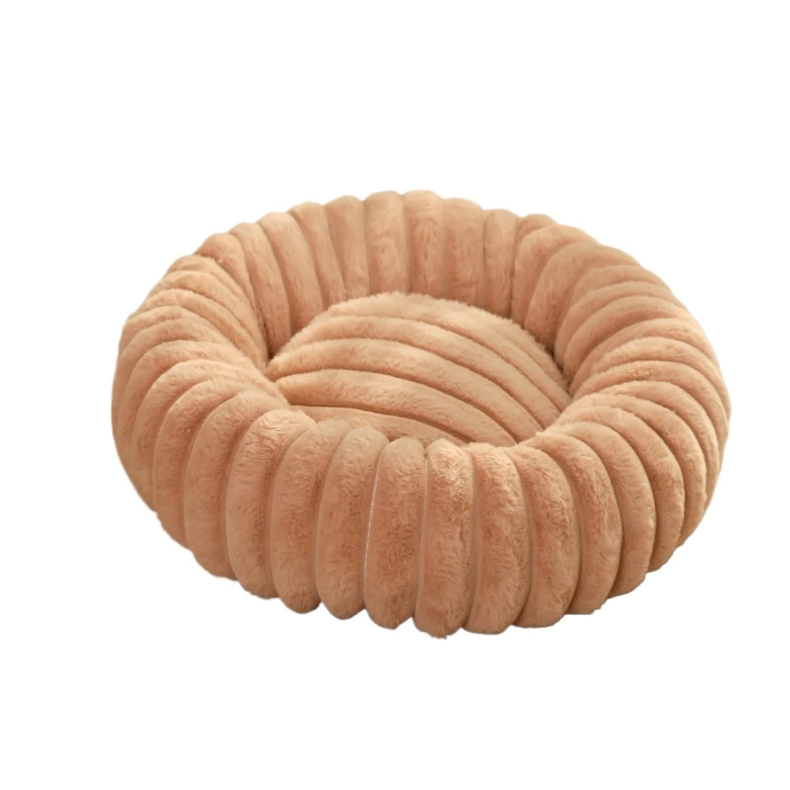 Panier pour chien contre le stress lit rond peluche chat jaune M