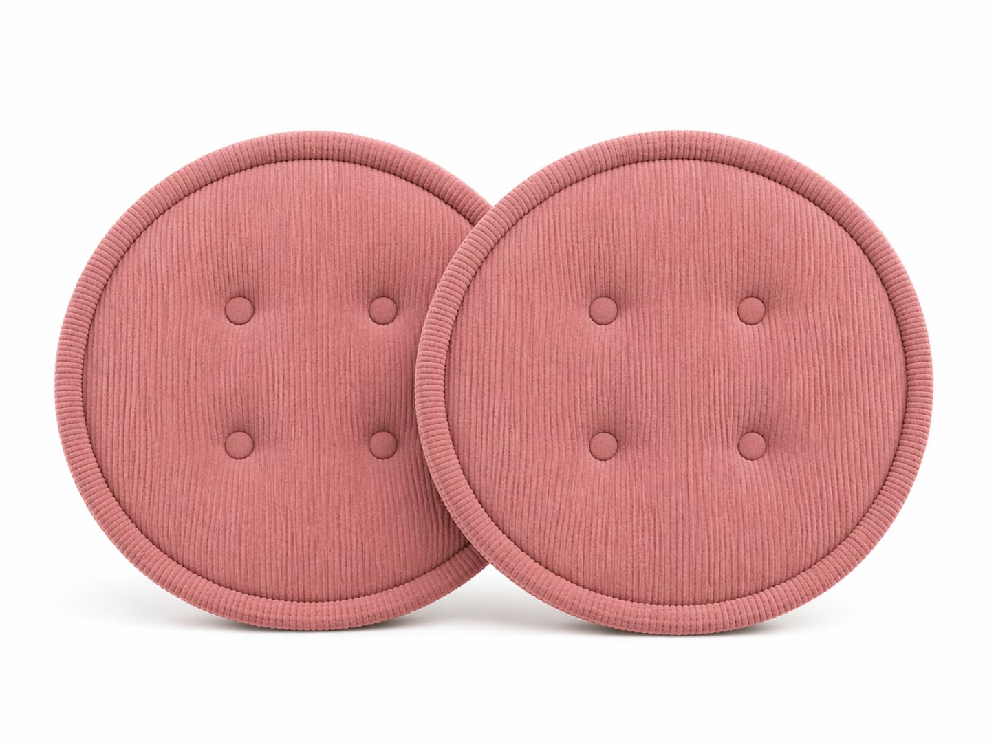 NFK TEXTILE Round Chair Seat Cushion Booster Pad 45cm – Thick 10cm Padded Soft Floor Seat Pillow, Comfortable Dining Chair Cushion for Home & Office (Blush Pink, 2 Pack)