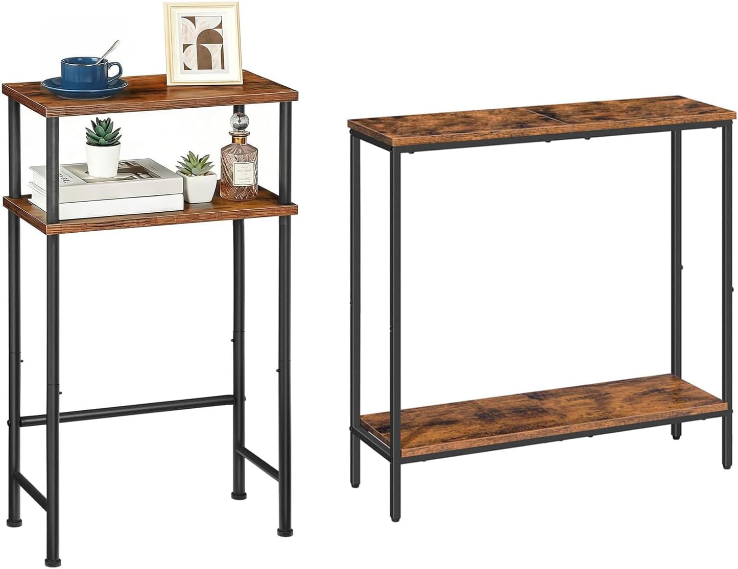 HOOBRO Console Table and Console Table Bundle, 15.7" Entryway Table with Storage for Small Space, 8.7" D Small Entryway Table, BF40XG01-BF22XG01