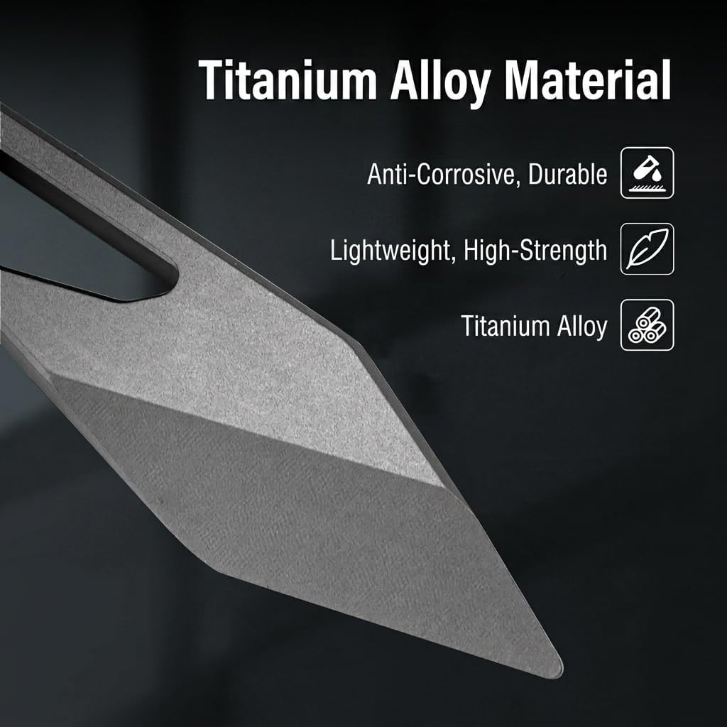 WARHERO Titanium EDC Pry Bar Multitool, Mini Keychain Prybar Tool with Box Opener, Small Pocket Crowbar Tool