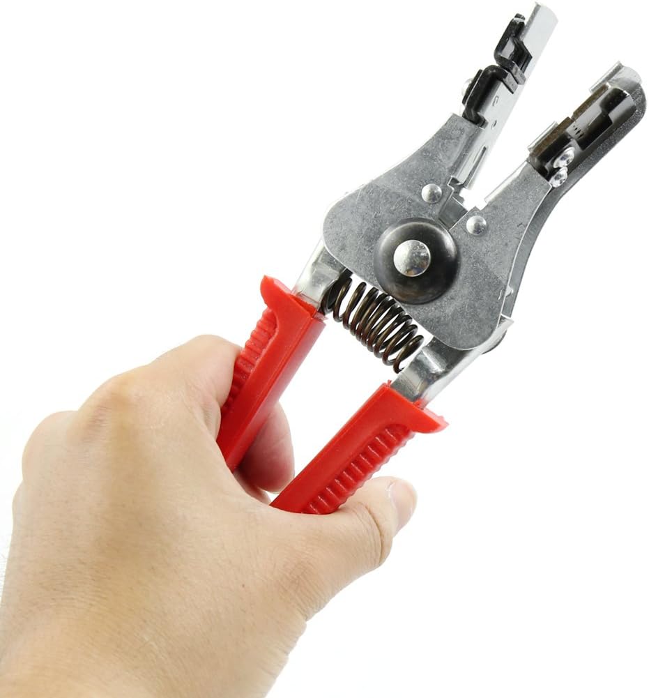 uxcell Wire Coax Cable Stripper Plier Tool Red Squeeze Handle 1.0mm, 1.6mm, 2.0mm, 2.6mm, 3.2mm
