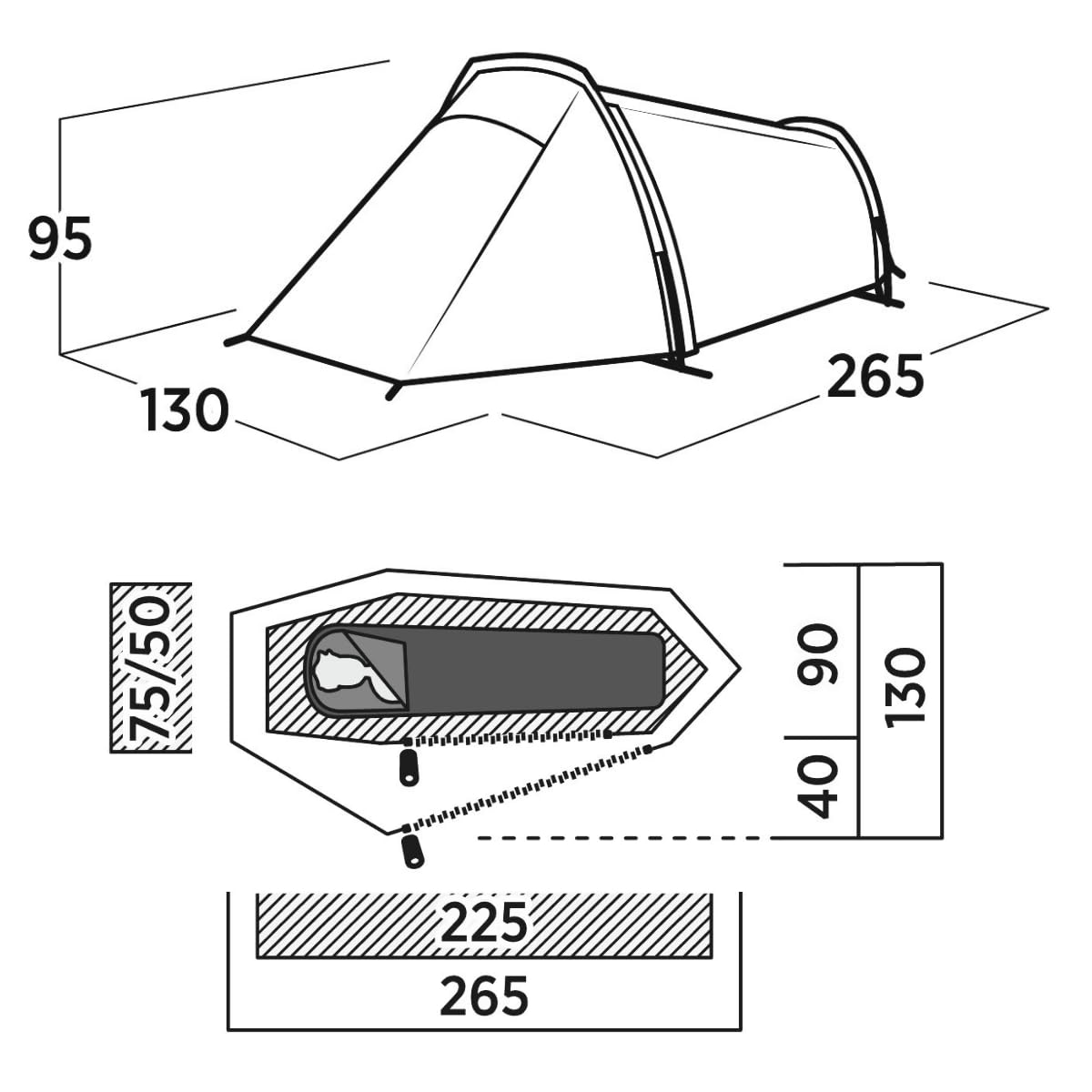 Easy Camp Sarek 1 Compact Blackroom - Tienda de campaña para 1 persona