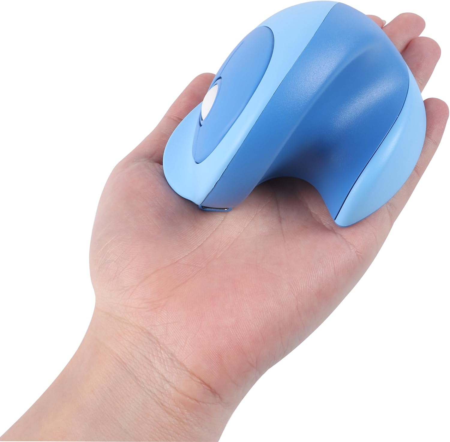 Mini Ergonomic Mouse for Small Hands,Dual-Mode Wireless Bluetooth Vertical Mouse - Rechargeable, Silent, Multi-Device Connection, Ideal for Laptops and Desktops (Blue)