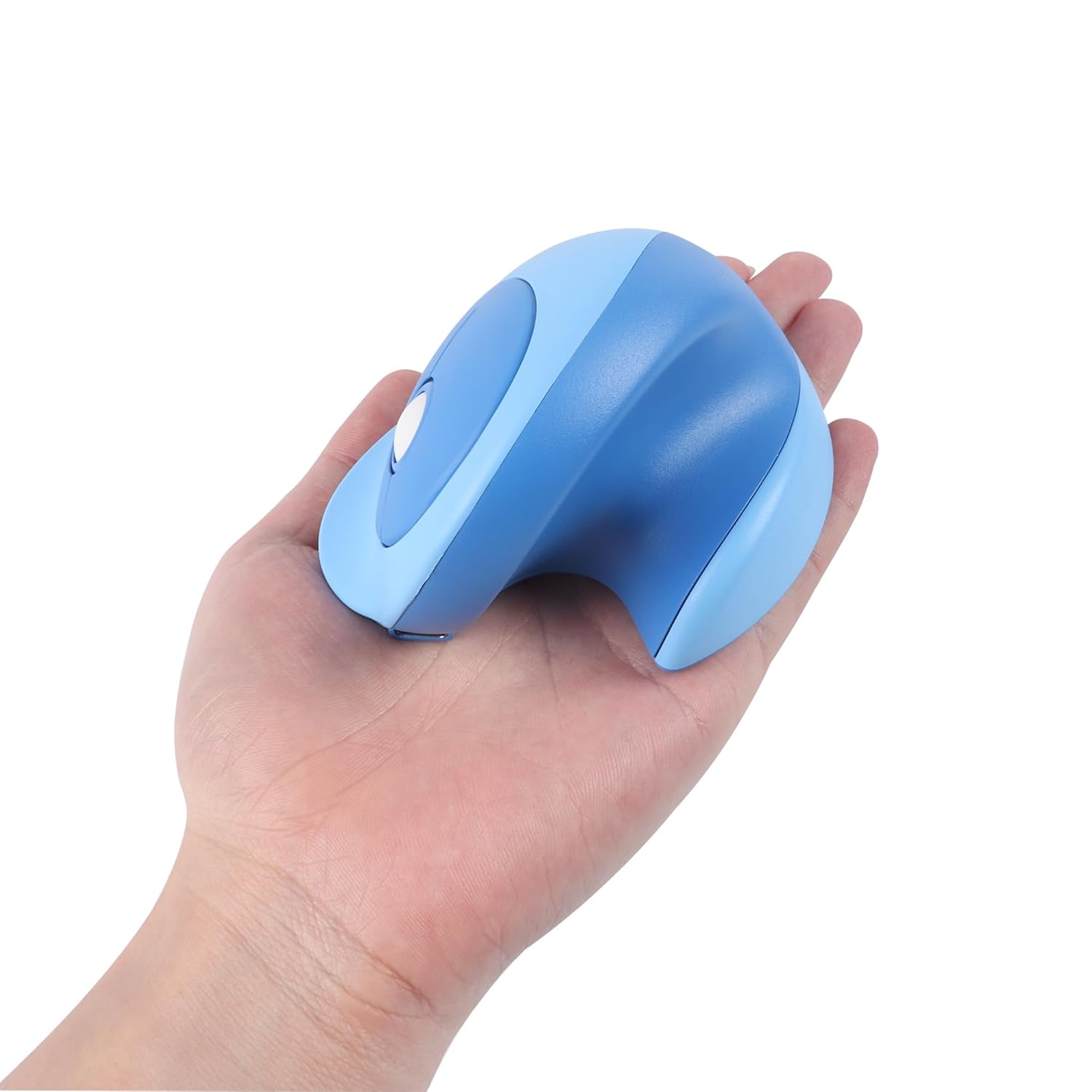 Mini Ergonomic Mouse,Dual-Mode Wireless Bluetooth Vertical Mouse – Rechargeable, Silent, Multi-Device Connection, Ideal for Laptops and Desktops, for Family and Friends (Blue)