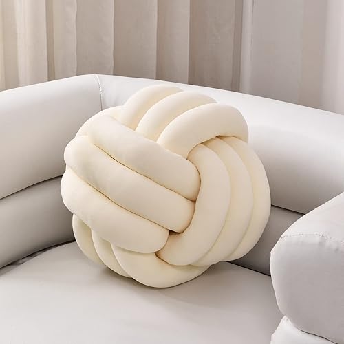 Bola de almohada de nudo, cojín redondo suave para decoración del hogar, almohada decorativa para el hogar, almohada de felpa anudada hecha a mano