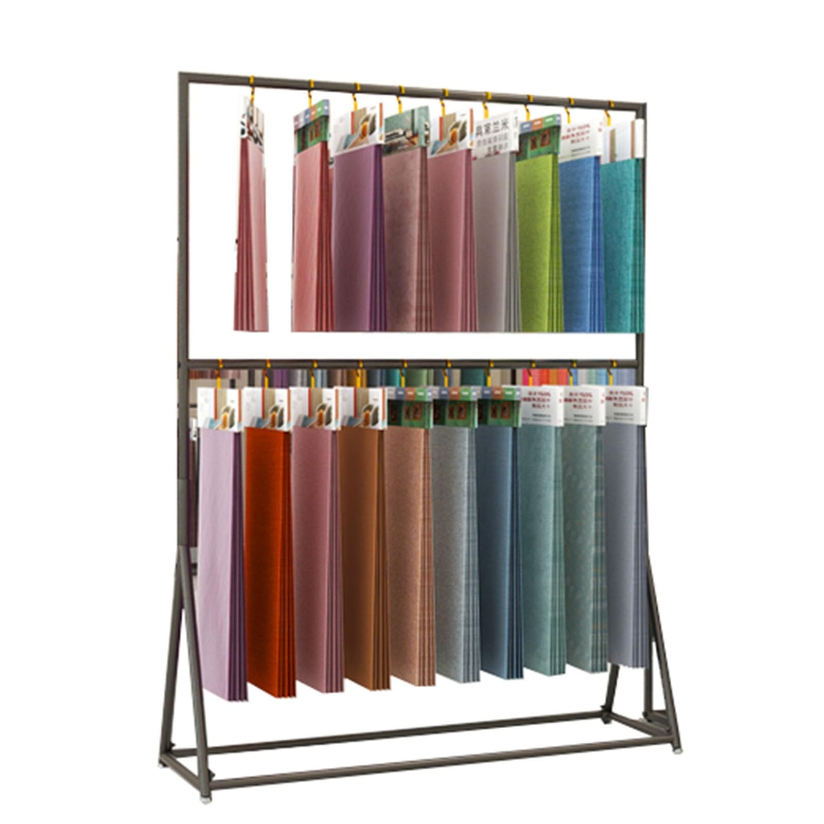 Présentoir sur pied pour tissus noir 120x43x160 cm pour boutiques