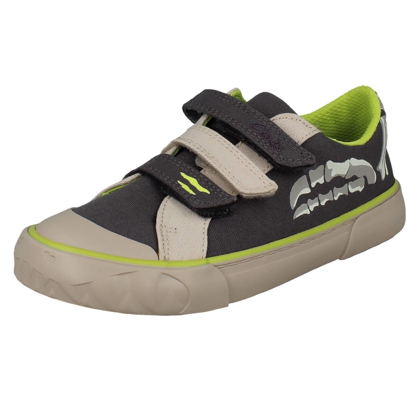 Clarks Boys Foxing Stomp Sneaker, Grey Canvas, 10 UK