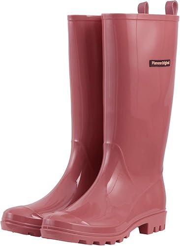 planone Botas de lluvia altas de moda para mujer, impermeables, botas ligeras para jardín al aire libre, botas de lodo para damas, zapatos de