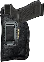Vista 1 de IWB - Funda para pistola de Houston – Nobuck ECO de cuero oculto – Compatible con la mayoría de subcompactas 9/40/45 con láser