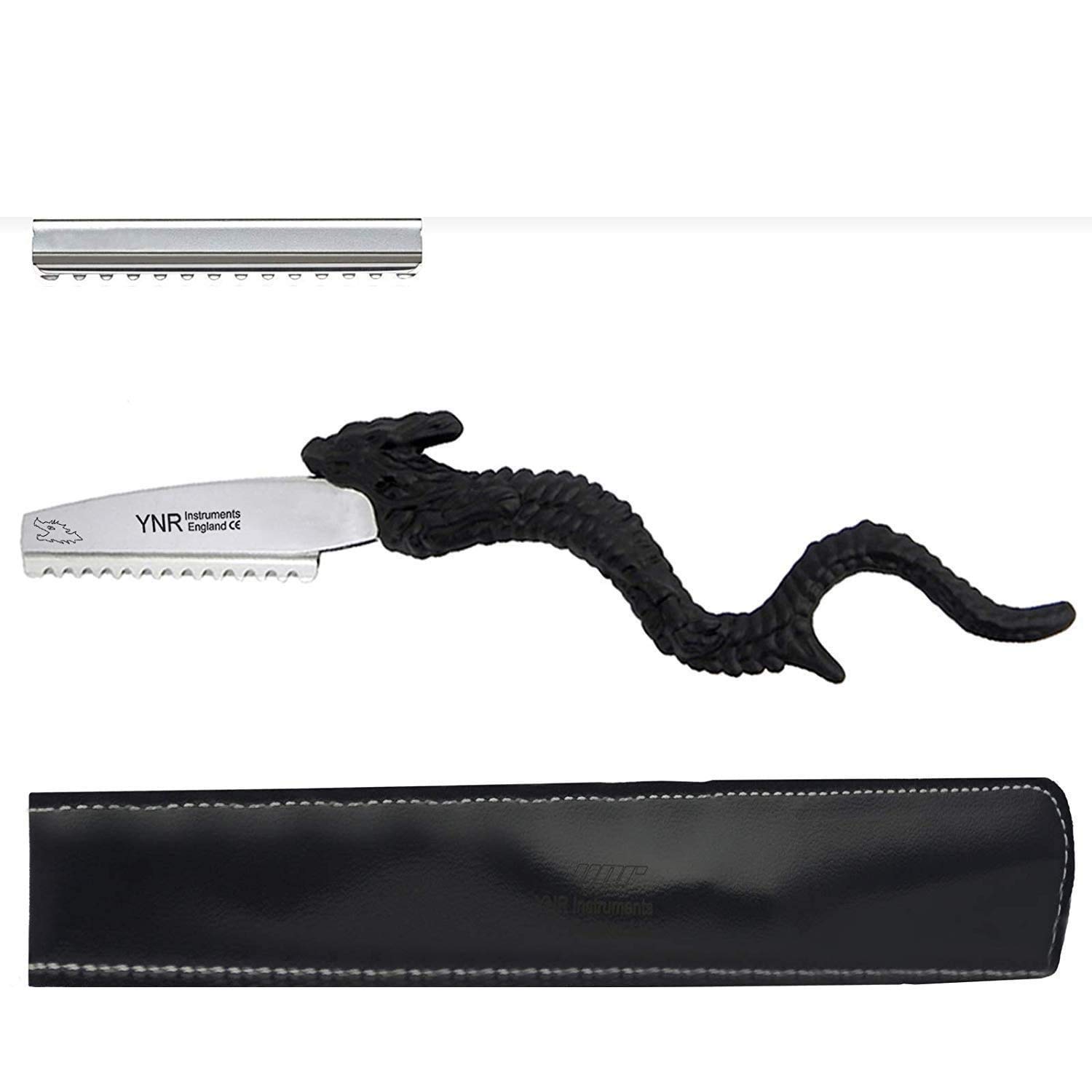 YNR PRO Hair Cutting Trimmer Razor, Hairdressing Styling Razor Hair Shaper Hair Thinning Combs Texturizer (Dragon Black)