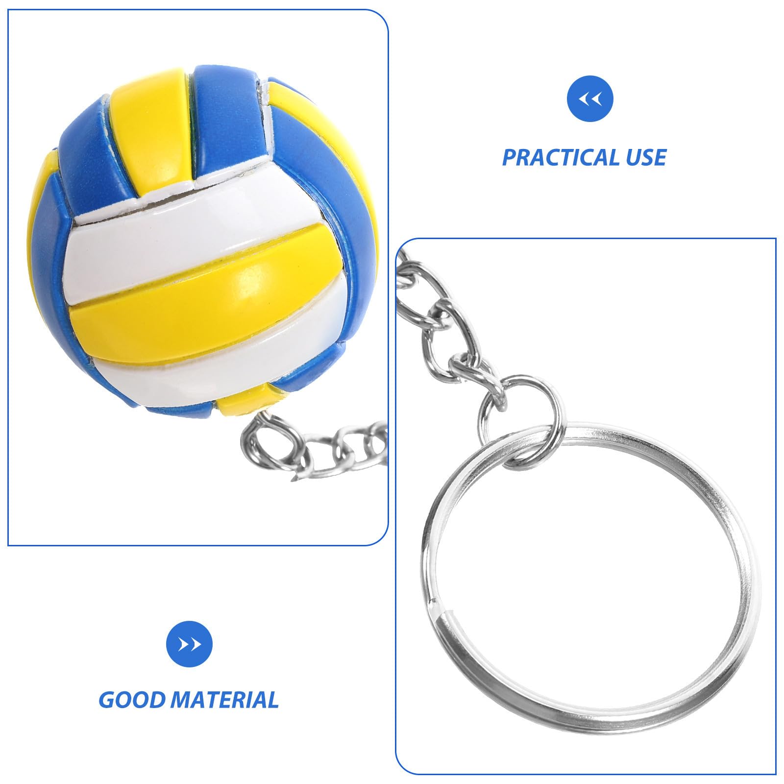 Amosfun Volleyball Schlüsselanhänger 3 Stück Dekorative Taschenanhänger aus Robustem Material Bunte Anhänger für Schlüssel Rucksäcke und Handtaschen Sportliches Design für Fans
