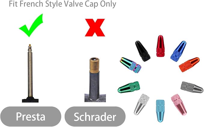20 tapas de válvula Presta para bicicleta multiticolor miniatura 3