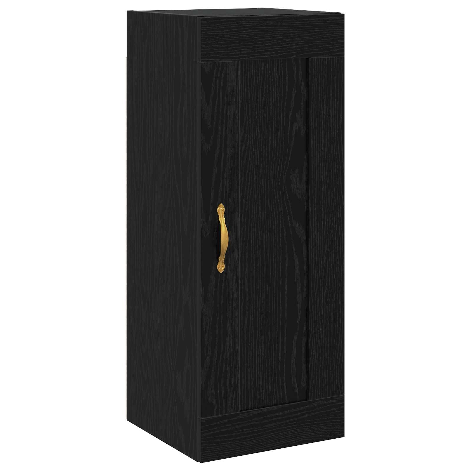 Armadio da parete in rovere nero, 34,5 x 34 x 90 cm, in legno