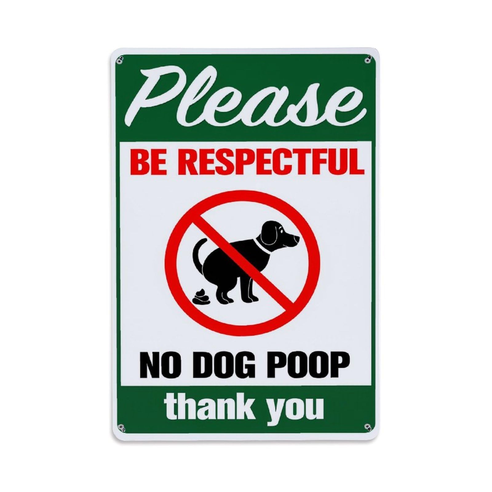 Lzwbntey Vintage Please Be Respectful No Dog Poop Thank You Metal Tin Sign Retro Wall Decor For Home Bar Garage Cafe, Indoor & Outdoor Decorative Metal Poster, 8X12 Inch