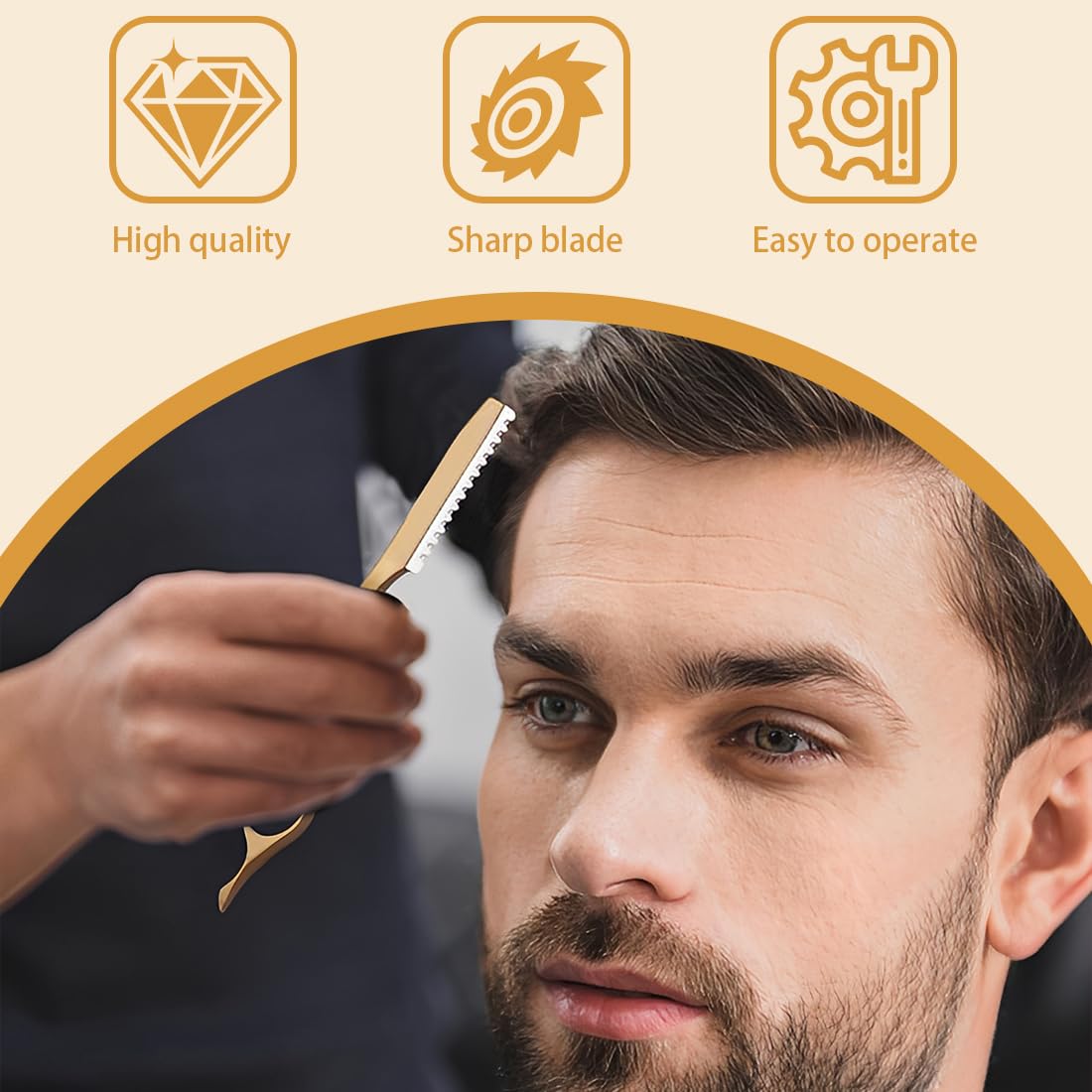 1 Set Rasaio Da Parrucchiere Attrezzo Per Taglio Capelli Forbici Da Parrucchiere Rasaio Pettine Con 10 Lame Acciaio Inossidabile Per Salon E Uso Domestico Or