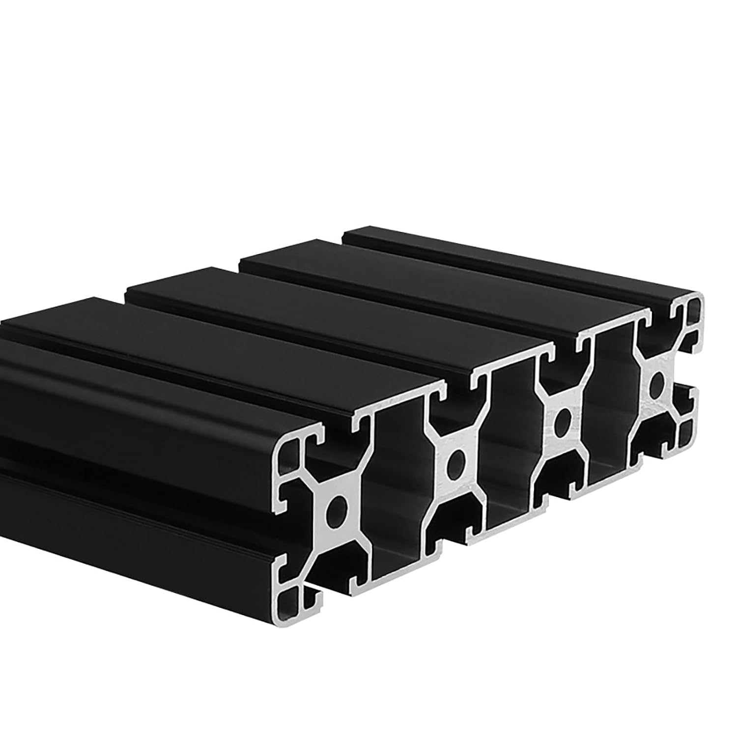 40160 Aluminum Extrusion T Slot 500mm Long Black 2 Pack, Extruded Aluminum Profile 40 Series European Standard Anodized Linear Rail for 3D Printer Parts and CNC DIY 40 x 160 19.69" 2Pcs (Kwweeoo)