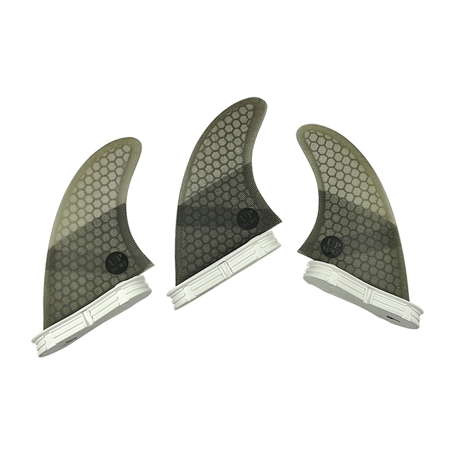 L Surf Fins 3pcs/Set 2 Honeycomb Surfboard Fin Kayak Paddle Thruster Tri Boat Accessories for Paddle Board(L Black)