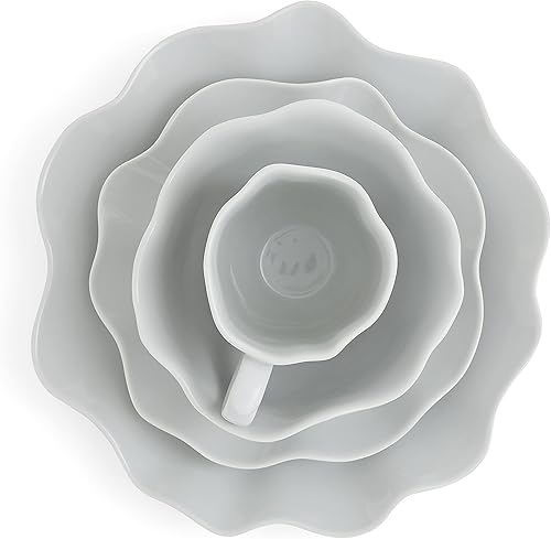 Miniatura 2 de Portmeirion Sophie Conran Floret - Juego de 4 piezas  Plato llano, plato de ensalada, cuenco de cereales y taza, hecho de porcelana, apto para