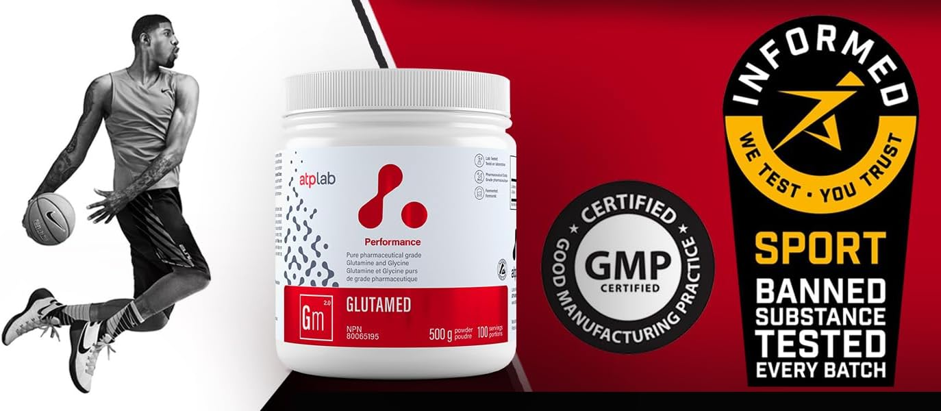 ATP LAB | Glutamed 500g | Pure Pharmaceutical-Grade Glutamine and Glycine. The Best Combination of glutamine and glycine.