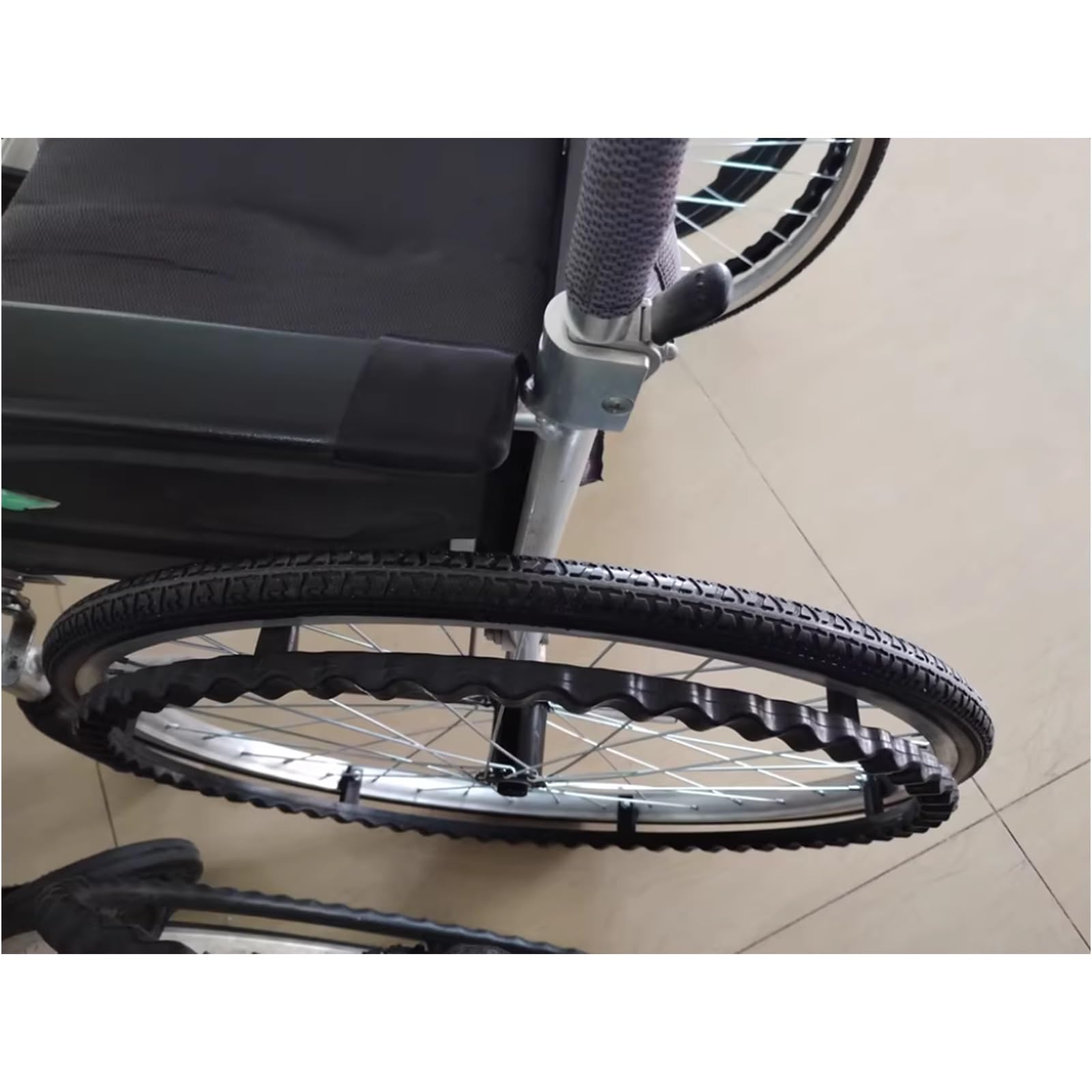 Czarne I Szare Opony, Cienkie I Grube Tylne Koła Do Wózków Inwalidzkich, Z Prętami Spiralnymi, Mocny Chwyt, Wytrzymałe Na Wózki Inwalidzkie Ręczne,(Black,Thick)