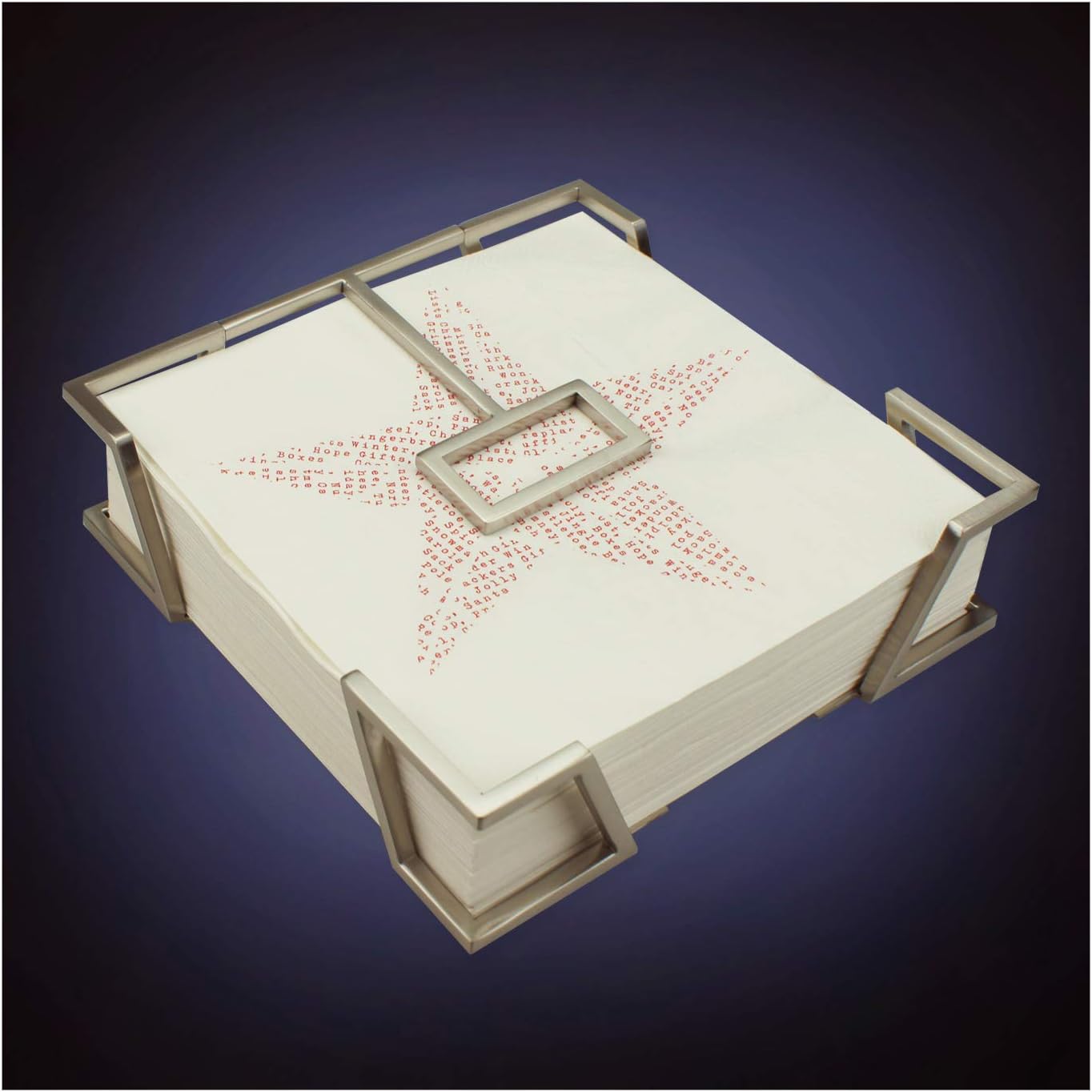 Modern Art Dinner Napkin Holder - st216 Stainless Steel Satin Finish Patent Applying for- Dinner Luncheon Lunch Paper Napkin Holder Dispenser Organizer Christmas Thanksgiving Gift.