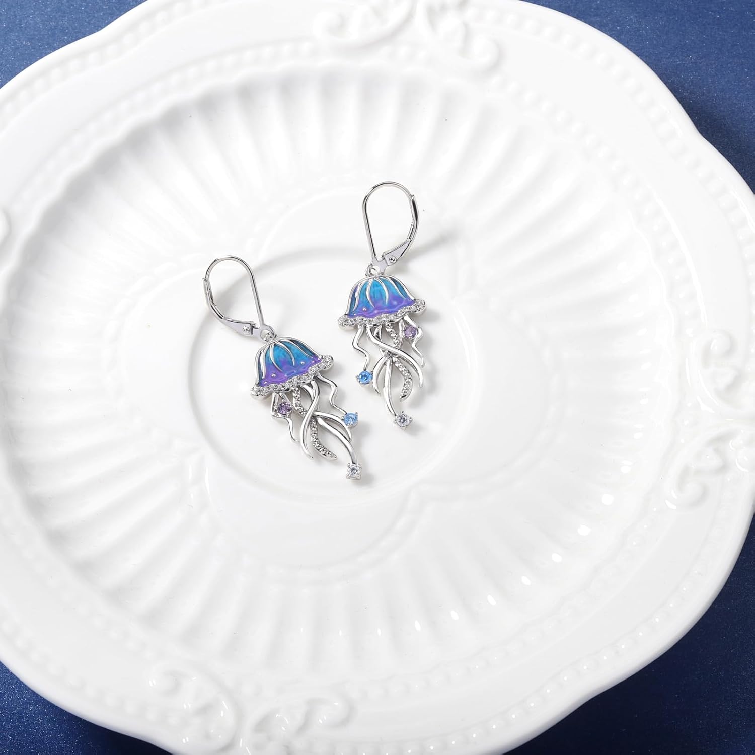 Jellyfish Dangle Earrings for Women - 925 Sterling Silver Cute Ocean Animal Earrings Jellyfish Jewelry Jellyfish Gifts - Image 3
