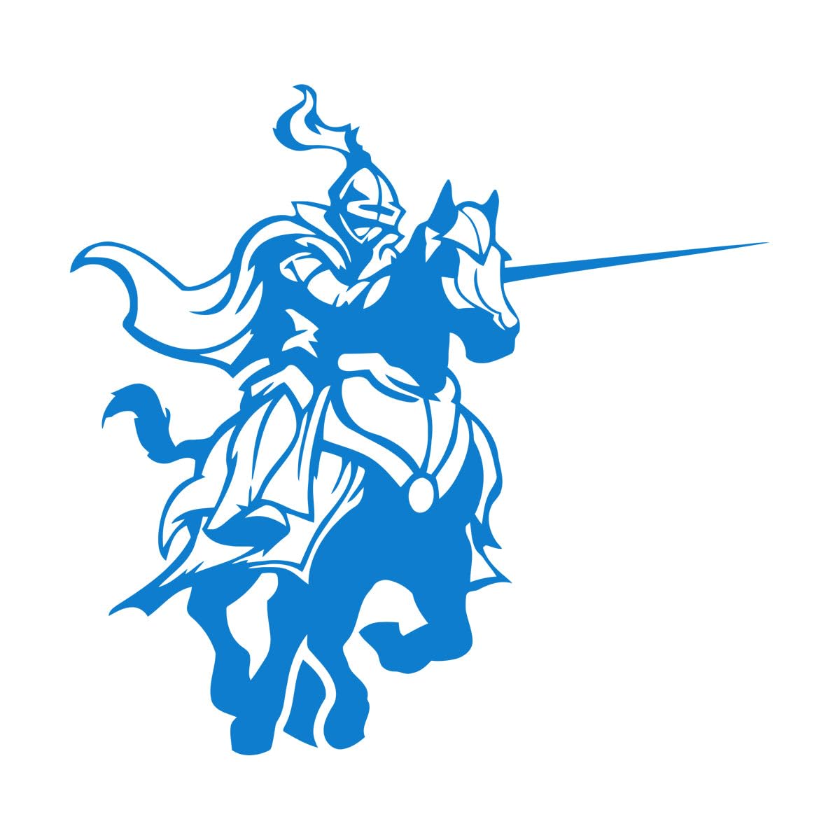 Wall Stickers Knight Warrior Rider On Horseback 54x55.2cm Multi Color Selection Large Blue — image 1