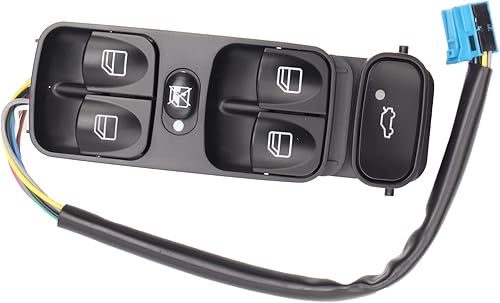 Miniatura 9 de Botón de interruptor maestro de ventana eléctrica del lado del conductor compatible con Mercedes-Benz SL500 Clase C W203 C200 C220 A2038210679