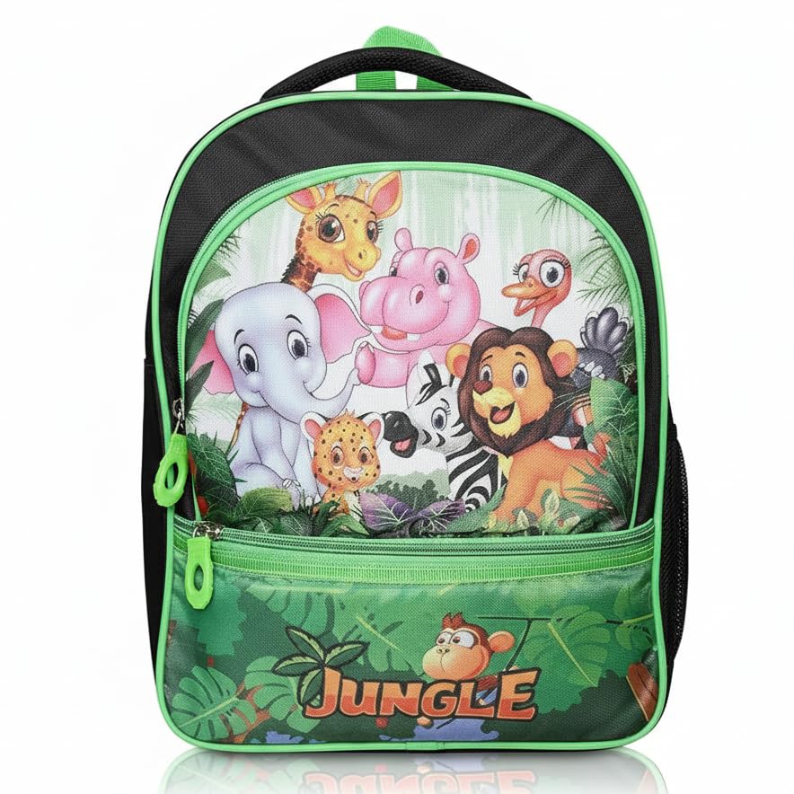 Image of Stylbase Cartoon Printed School Bag for Boys and Girls | Waterproof Backpack Bag for Travelling Sports | Kids Bag Ideal for UKG Nursery 1st Class | School Bags for 5 7 Years 15 Inches