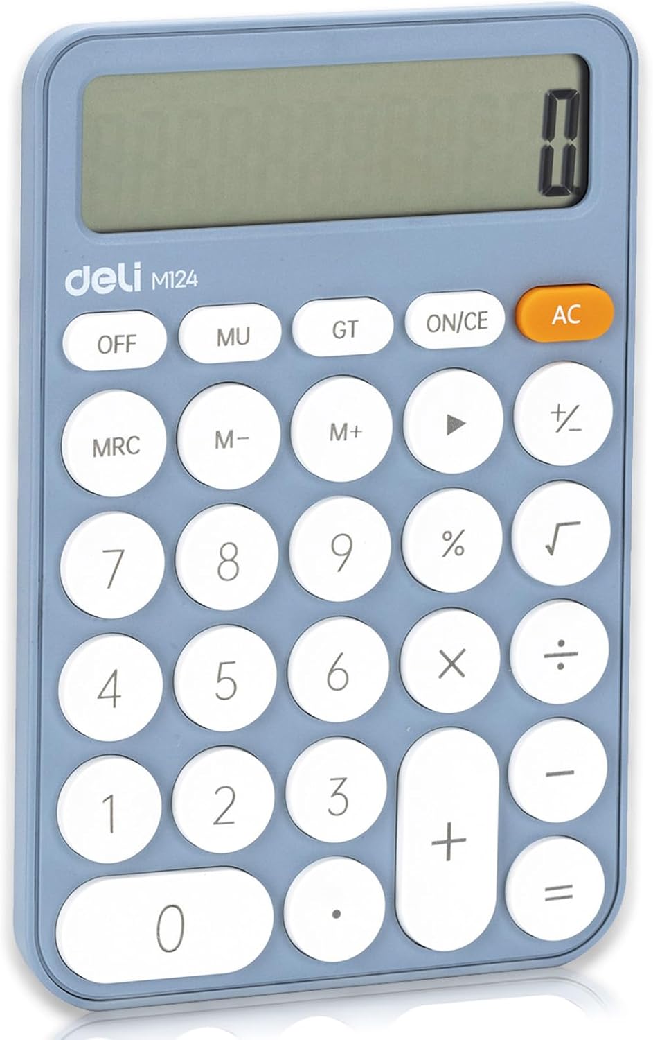 deli Cute Green Calculator Desktop Big Buttons Small Simple Handheld Calculator Basic with 12 Digit Large LCD Display Girls Aesthetic for Standard for School Home Office (Blue)