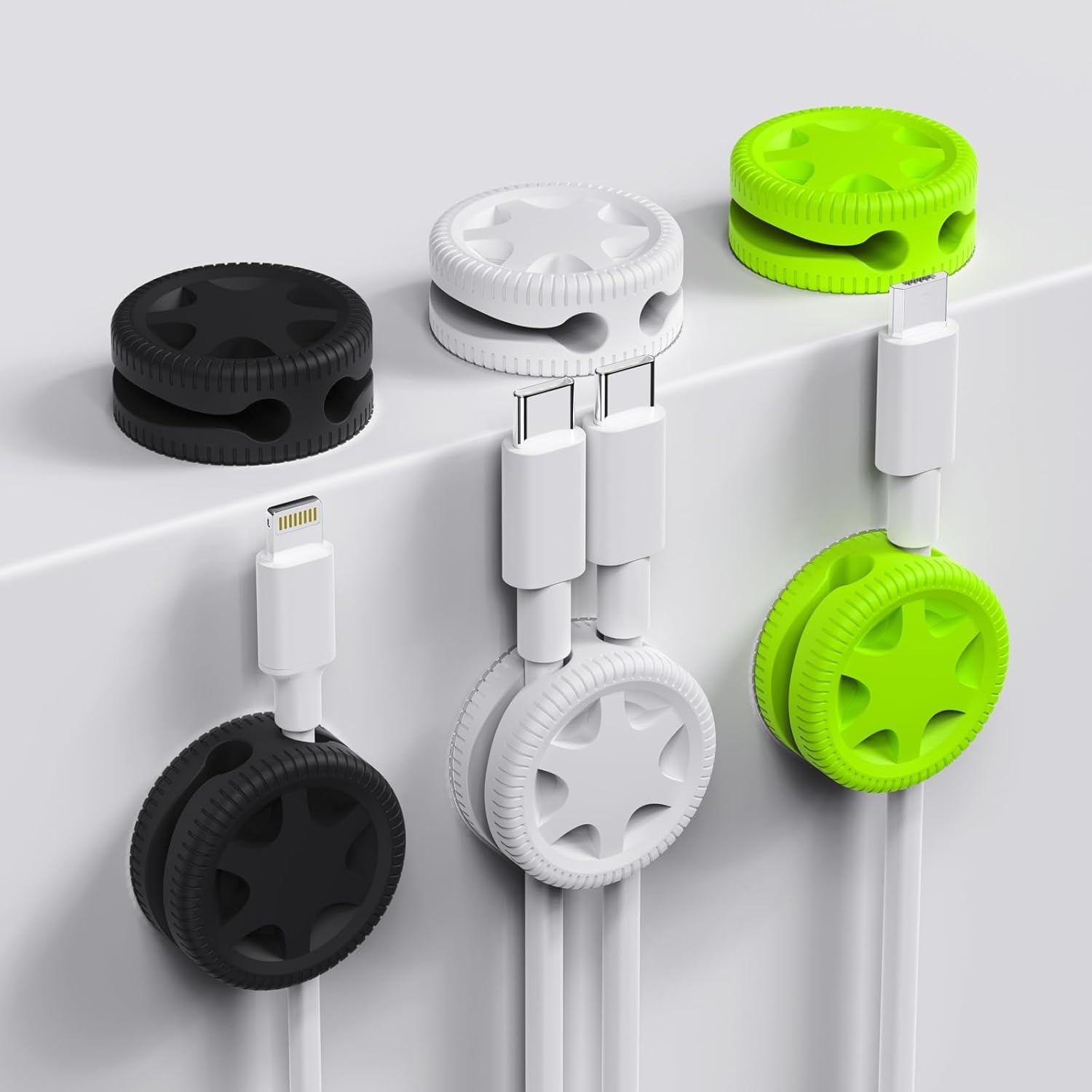 Serplex® Silicone Dual Slot Cable Organizer, 6Pcs Cord Organizer Clips | Cable Management Clips for Desk & Wall, Strong Adhesive Cord Organizer for Phone Chargers, Ethernet & Cable Wires-picture-18