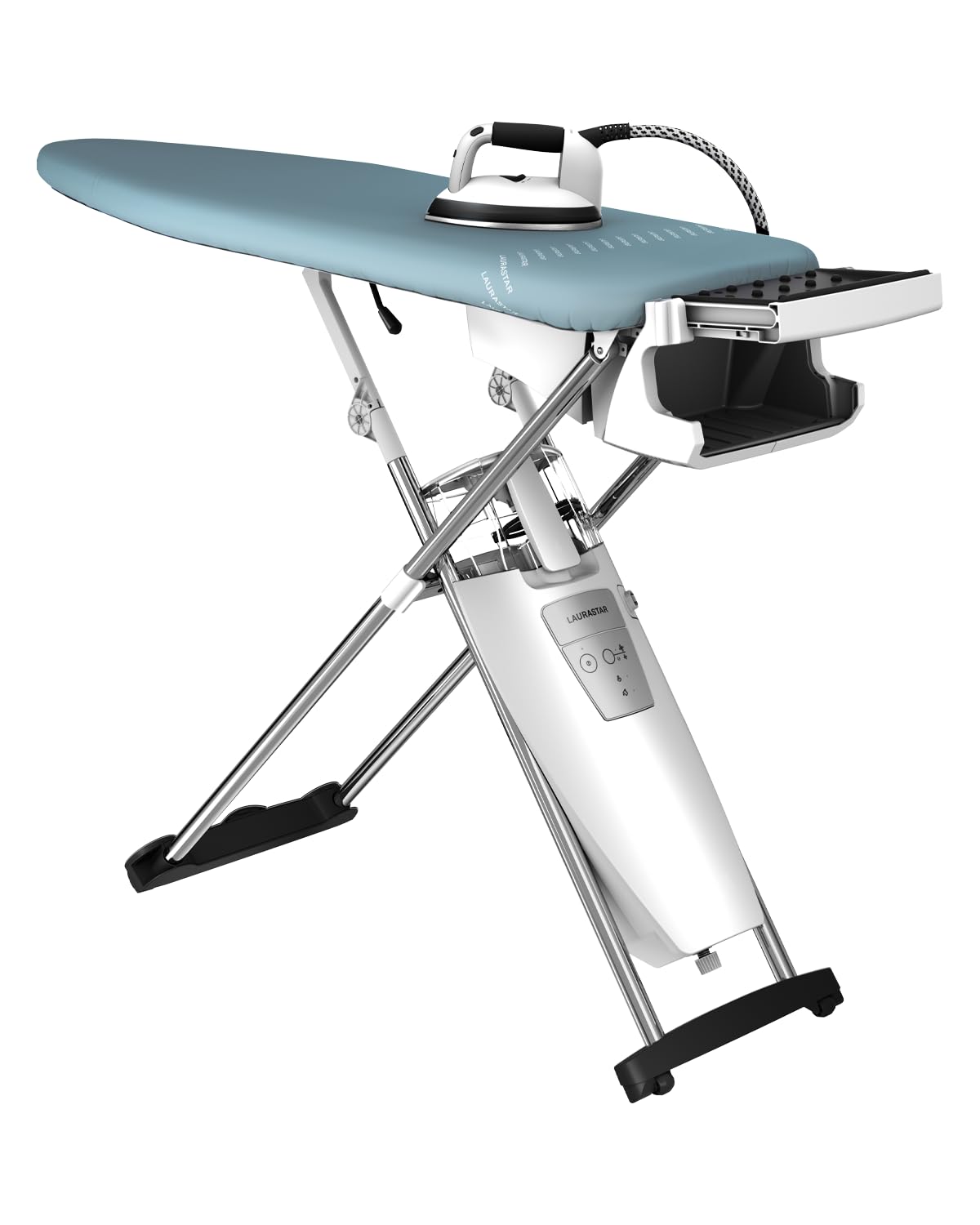 LAURASTAR S Laurastar S Pure Hygienic Steam, Eliminates Bacteria and Mites, Professional Iron, Active Ironing Board, Roll Pairs, Removable Water Tank Pearl Blue