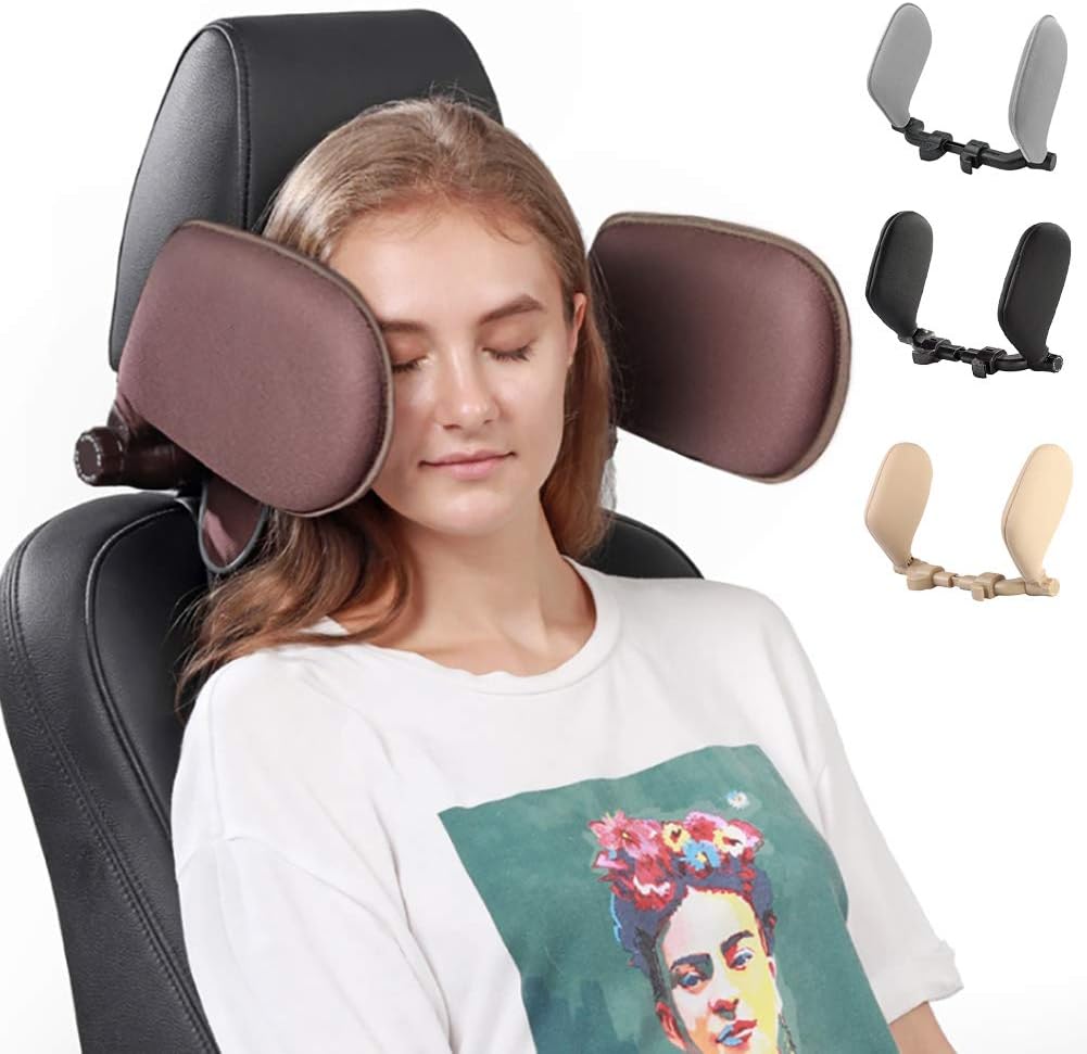Car Seat Headrest Pillow,Car Travel Side Pillow,Car Sleeping Travel Headrest,Retractable Car Support Seat Headrest,No Odor Easy Clean,Suitable for Adult and Kids