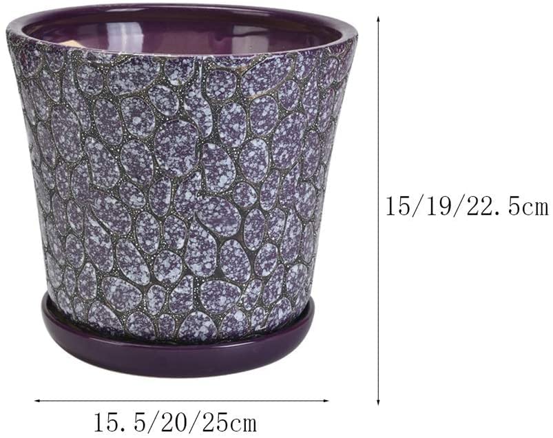 Pot de fleurs en céramique vintage YRYRYW, finition artisanale - 4