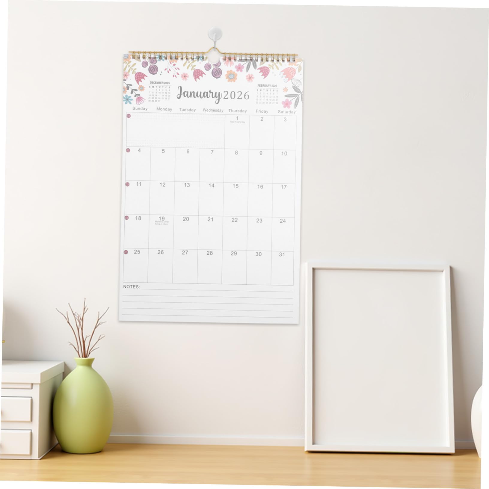 2026 Kalender, 2-teiliger Tischkalender, Monatskalender, Spiralbindung, akademischer Jahresplaner mit Drahtbindung, Klappdesign für Büro, Zuhause, Schule, glattes Papier für einfac