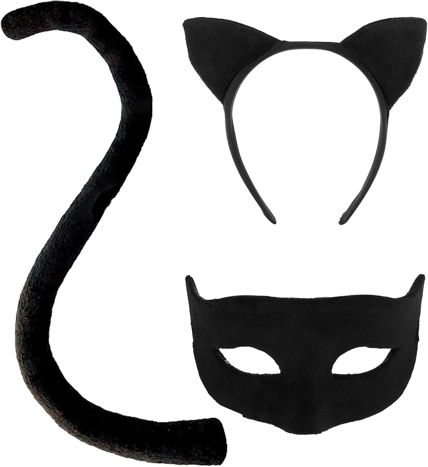 Halloween Black Cat Costume Set for Women, Cat Ear Headband