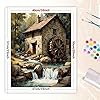 River Mill House Paint by Numbers Kit for Adults - DIY Watermill by Stream Painting on Canvas 16x20 Inches, Acrylic Paint Set, Suitable for Beginners, Home Wall Decor or Gift Idea #1