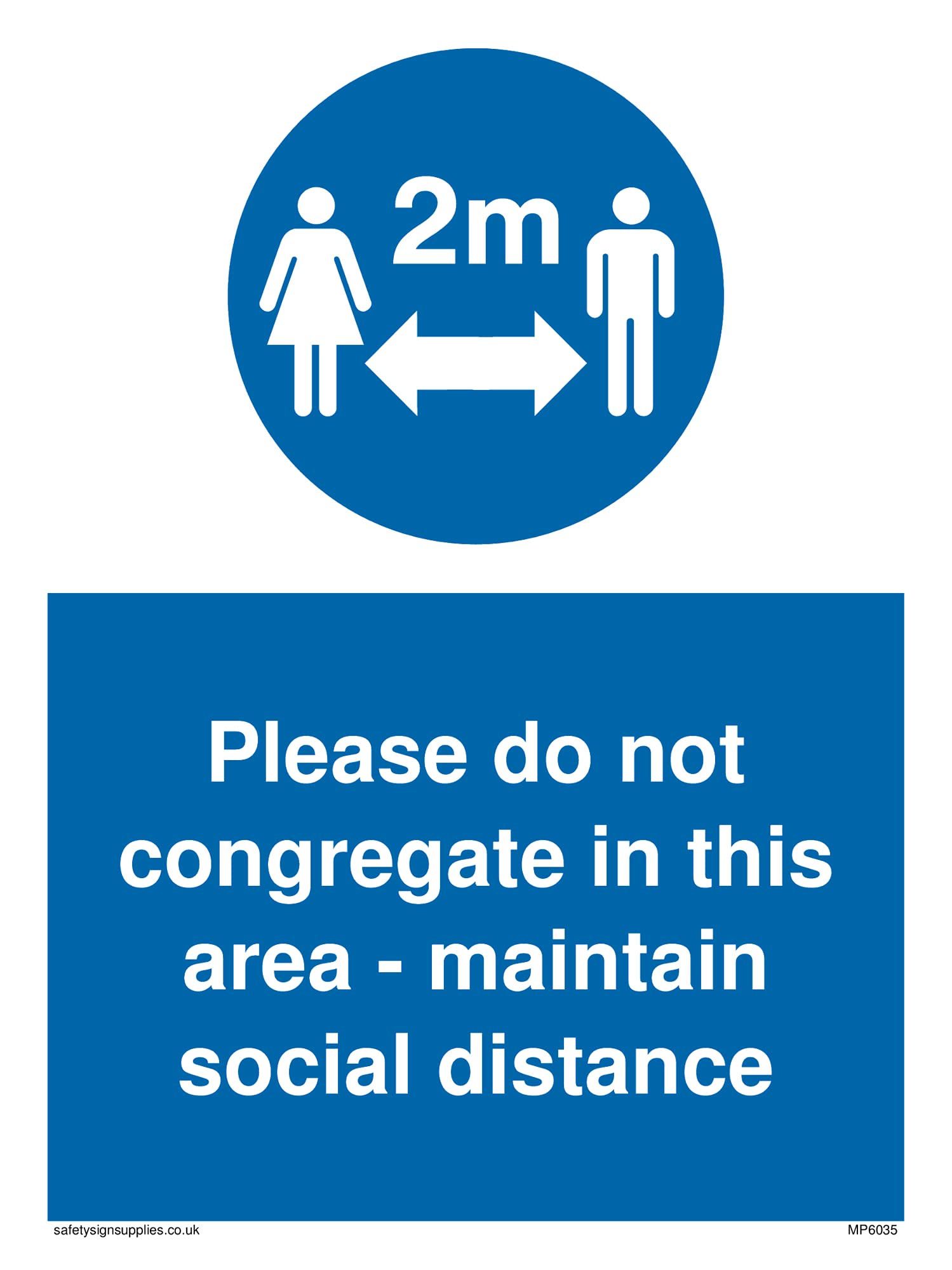 Pack of five - Please do not congregate in this areamaintain social distance with social distancing symbol Sign ...